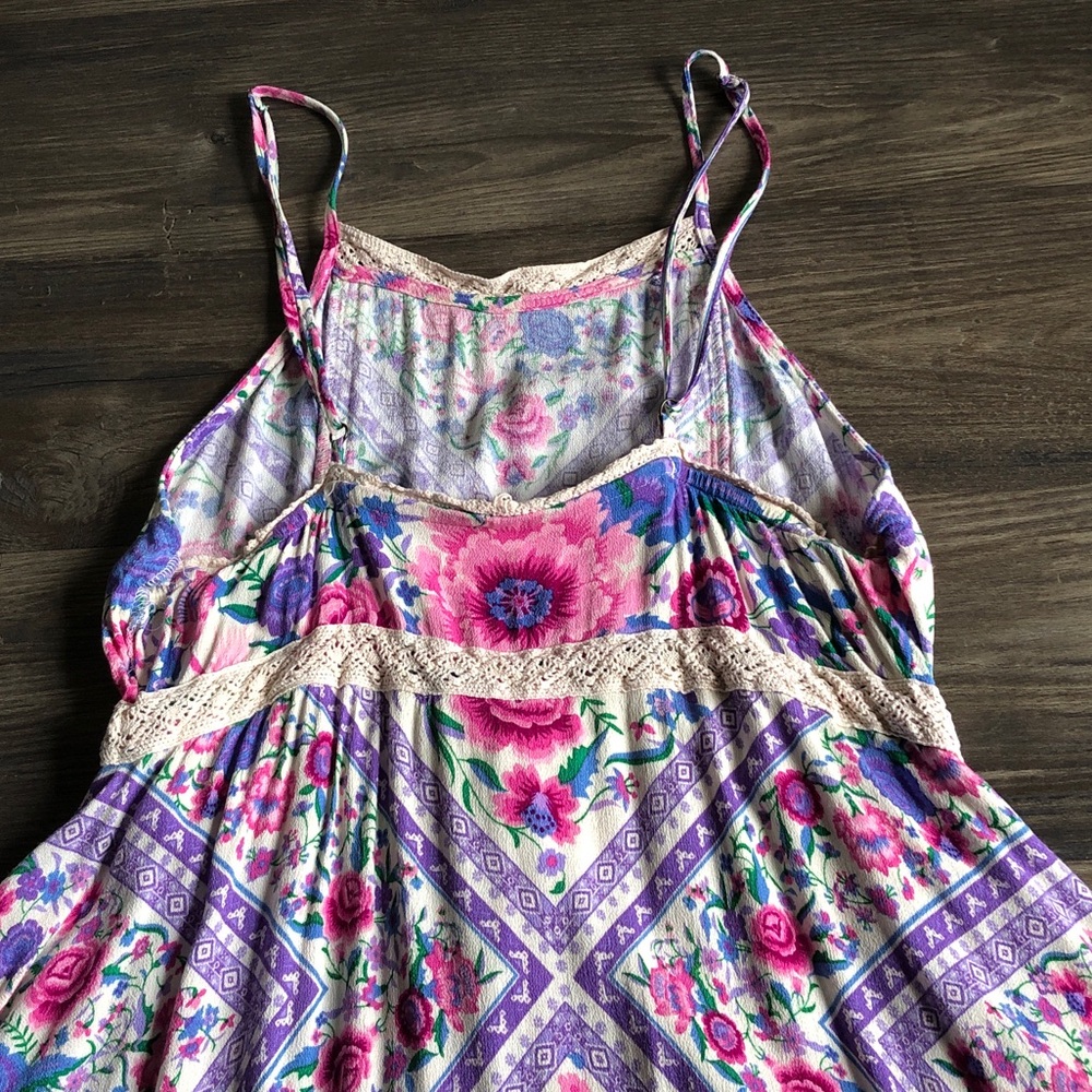 Spell Babushka Midi Dress Pink Floral Whimsical XS Flaw - Picture 9 of 16
